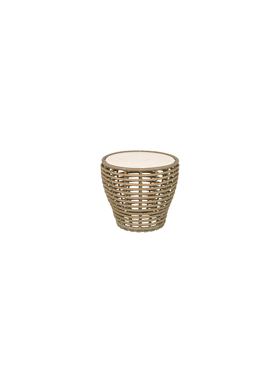 Basket Sofabord fra Cane-line (Lille - H45 x Ø50 cm, Natural/Travertine look)