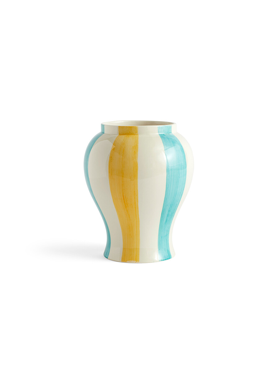 Sobremesa stripe vase fra Hay (Medium, Green and Yellow)