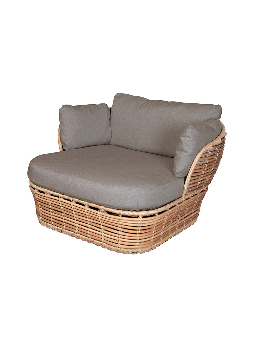 Basket Loungestol fra Cane-line (Natural stel m. taupe hynder)