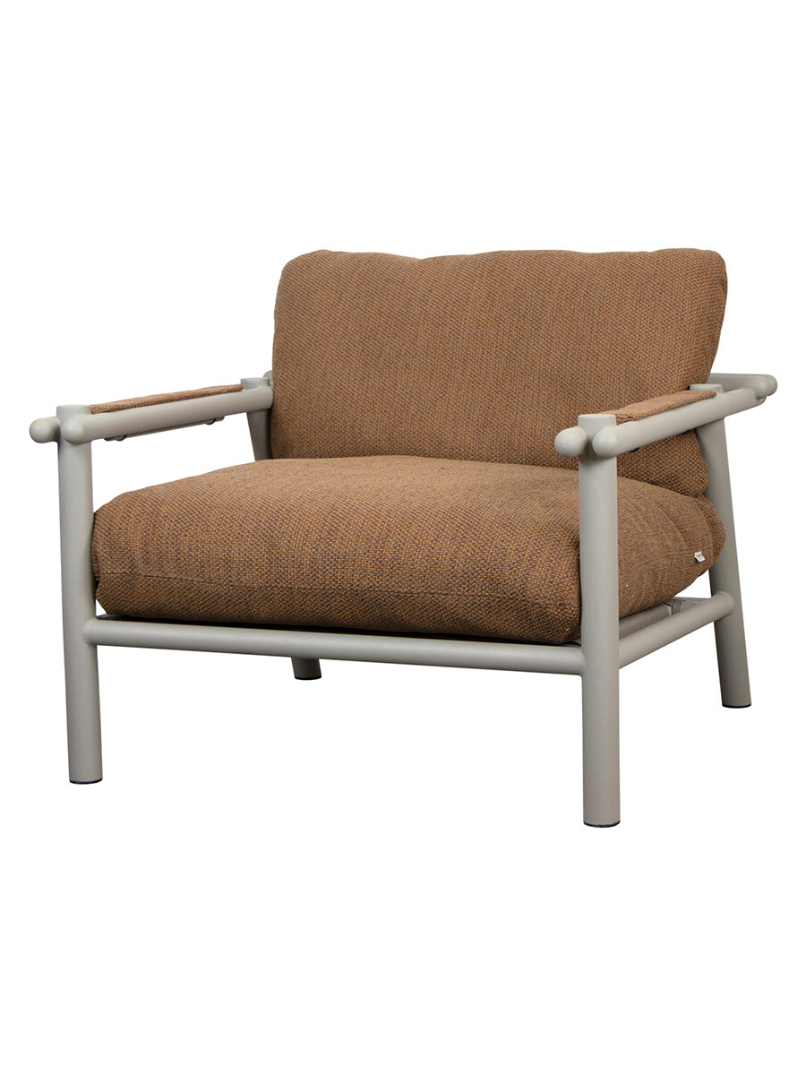 Sticks Lounge Chair, taupe aluminium fra Cane-line (Umber Brown, Cane-line Rise)