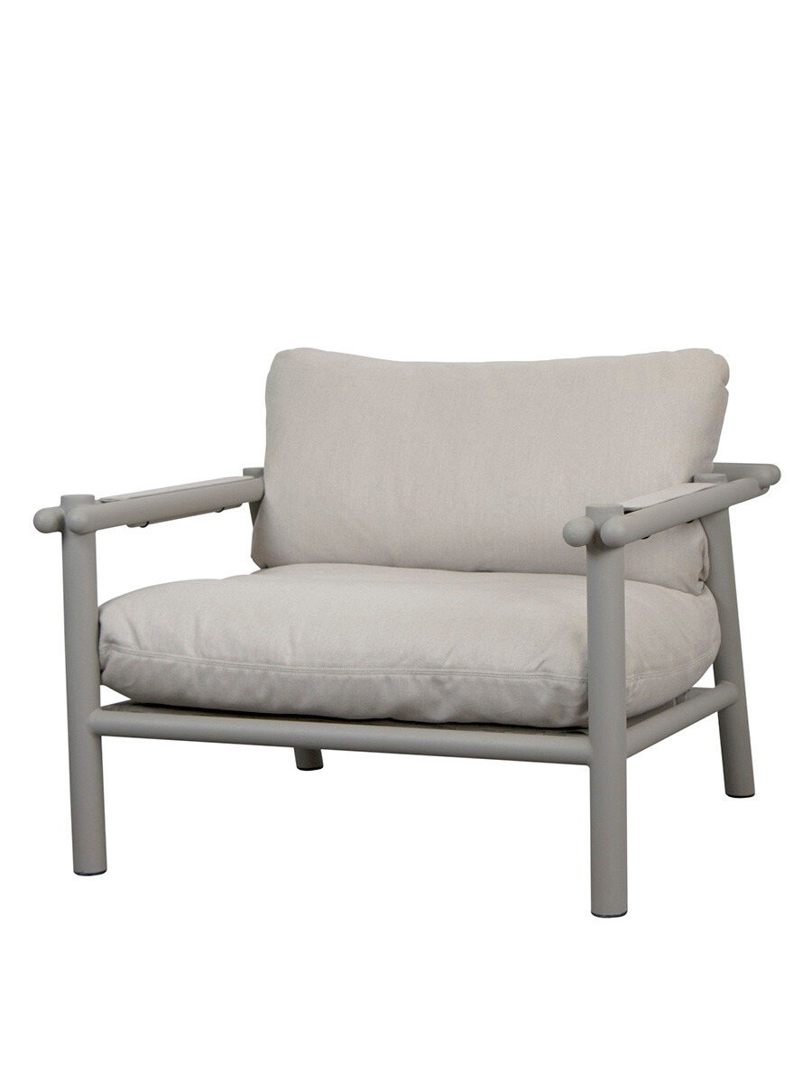 Sticks Lounge Chair, taupe aluminium fra Cane-line (Sand, Cane-line Natté)