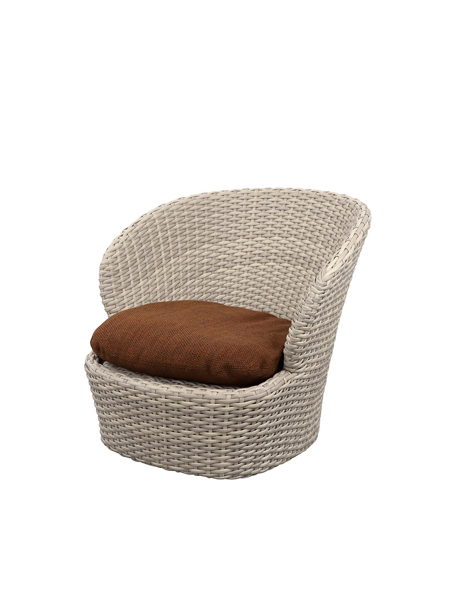 Coast Lounge Chair w. Swivel, sand fra Cane-line (Umber Brown, Cane-line Rise)