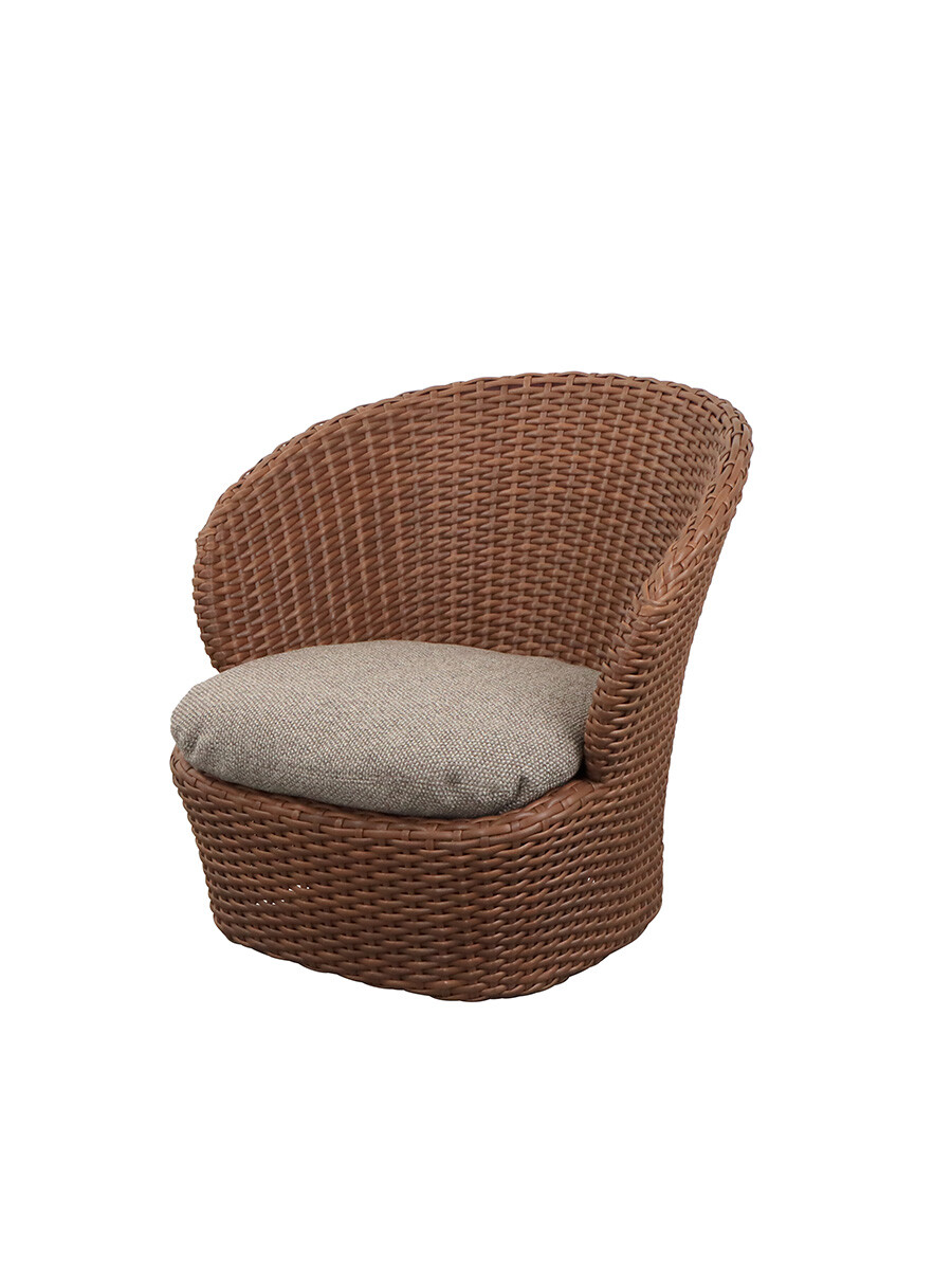 Coast Lounge Chair w. Swivel, umber brown fra Cane-line (Light Brown, Cane-line Rise)