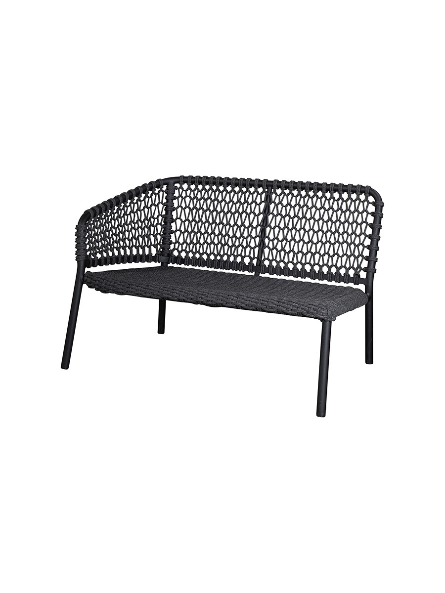 Ocean 2-pers. Sofa, højre modul, Soft Rope fra Cane-line (Dark grey, Ingen hynde)