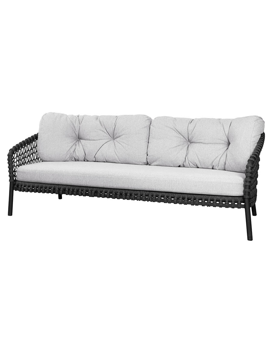 Ocean 3-pers. Sofa, soft rope fra Cane-line (White grey)