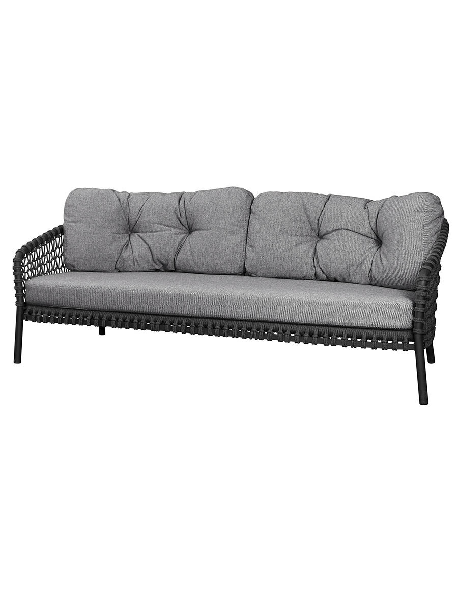 Ocean 3-pers. Sofa, soft rope fra Cane-line (Dark Grey)