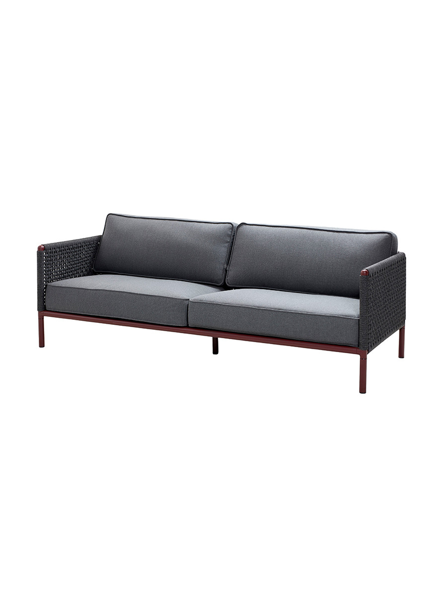 Encore 3-pers. Sofa fra Cane-line (Bordeaux/Dark grey)