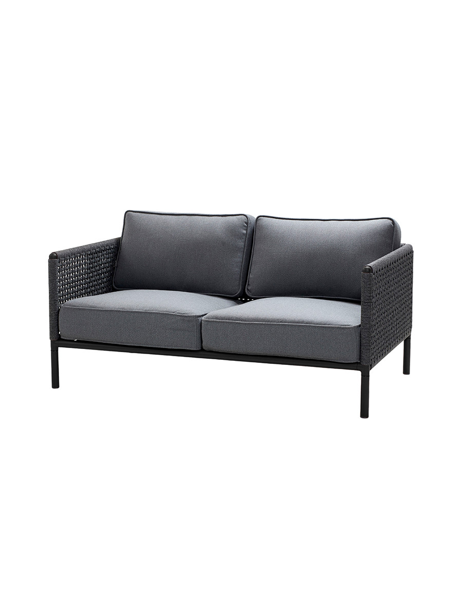 Encore 2-pers. Sofa, Soft Rope fra Cane-line (Lava grey/Dark grey)