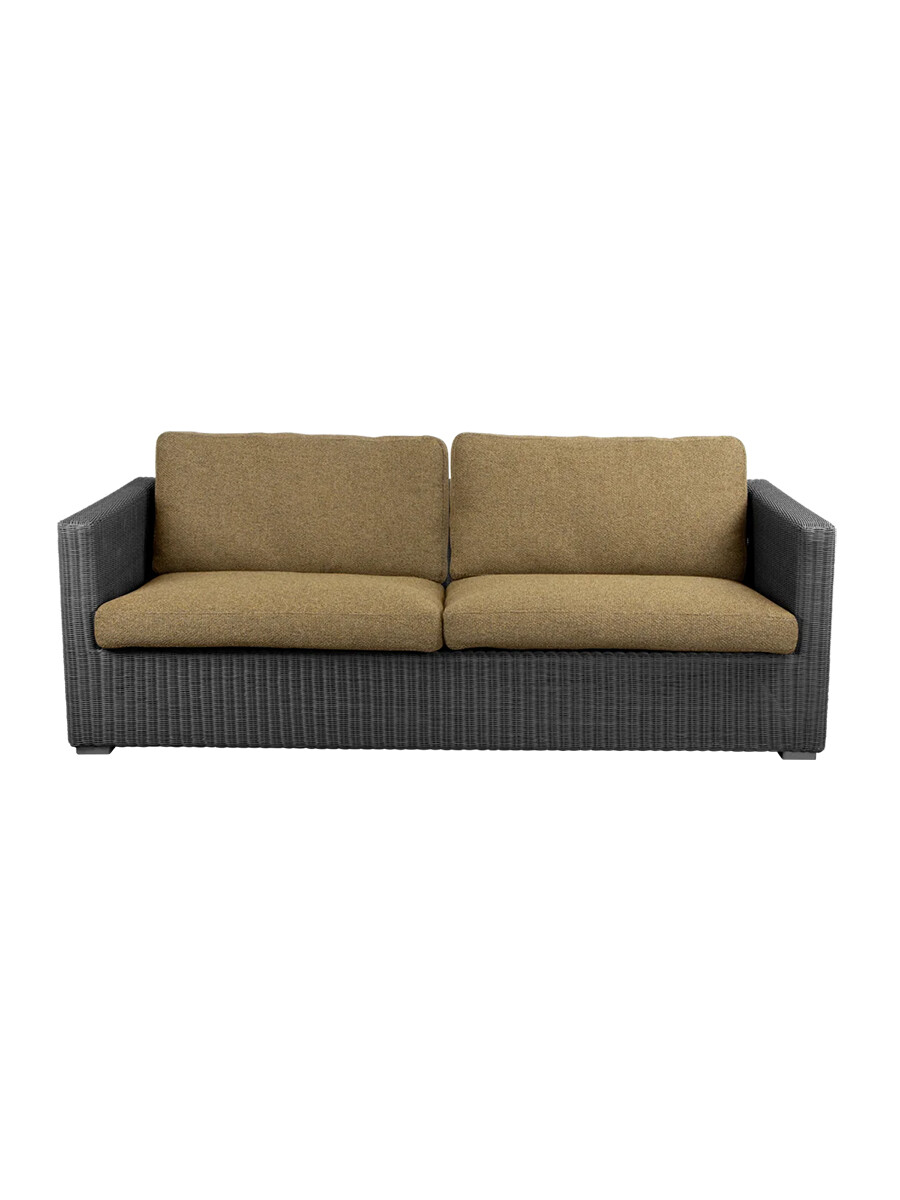Chester 3-pers Loungesofa fra Cane-line (Graphite, Turmeric Yellow, Cane-line Rise)