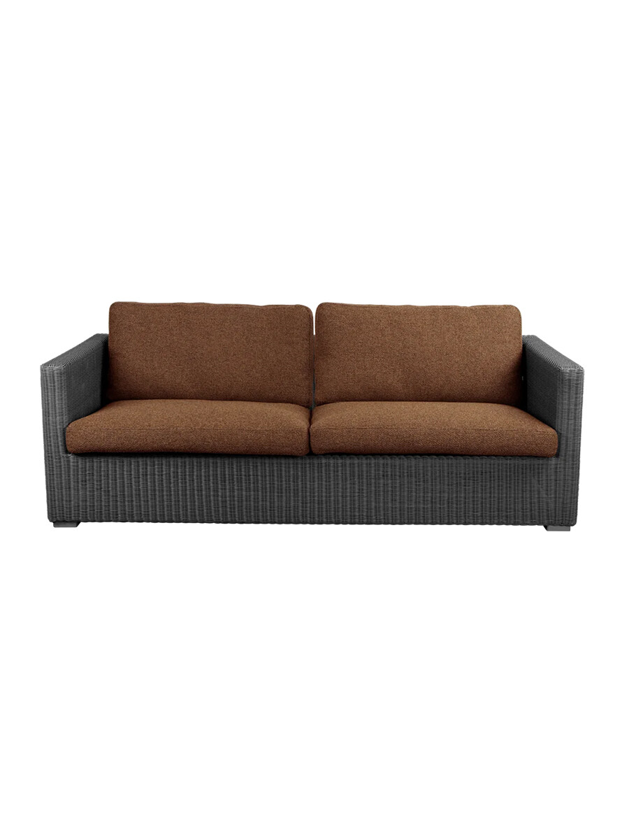 Chester 3-pers Loungesofa fra Cane-line (Graphite, Umber Brown, Cane-line Rise)