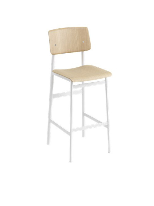 Loft bar stool fra Muuto (Højde: 75 cm, Oak/ white)