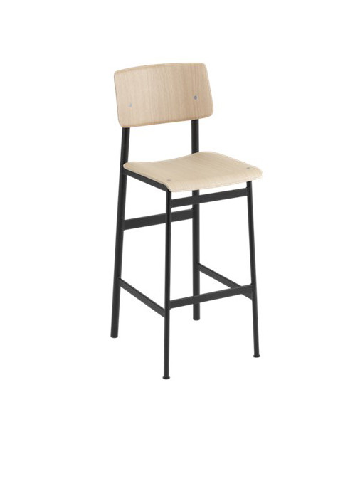 Loft bar stool fra Muuto (Højde: 75 cm, Oak/ black)