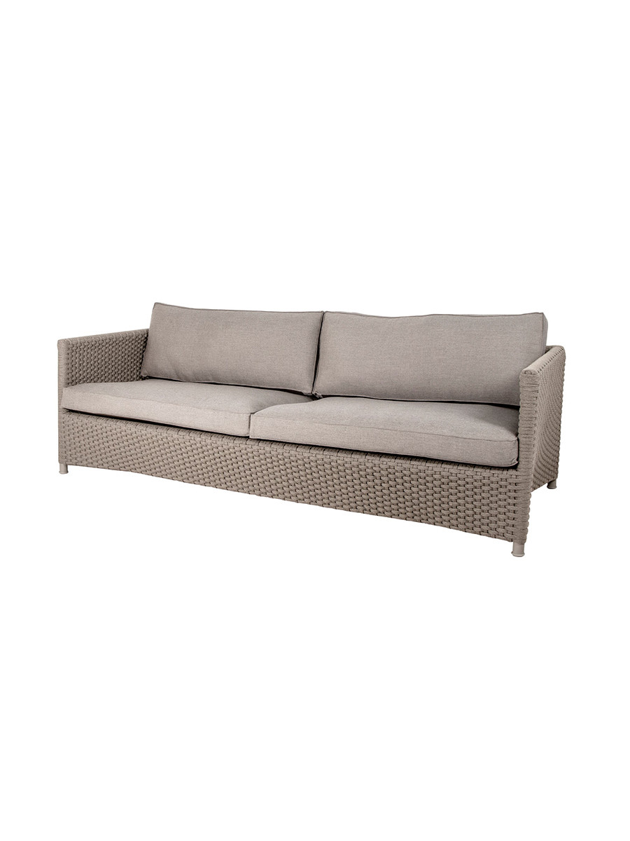 Diamond 3 pers Sofa inkl. hynde fra Cane-line (Taupe, Soft Rope, Cane-line Natté hynde)