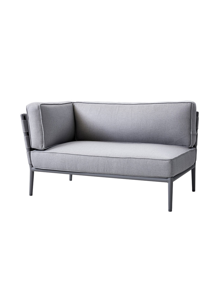 Conic 2 pers. Modulsofa, højre inkl. hyndesæt fra Cane-line (Light grey)