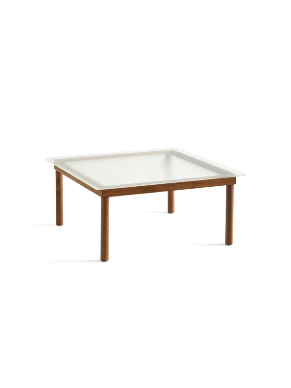 Kofi Sofabord 80x80 fra Hay (Clear reeded glass, Water-based lacquered walnut)