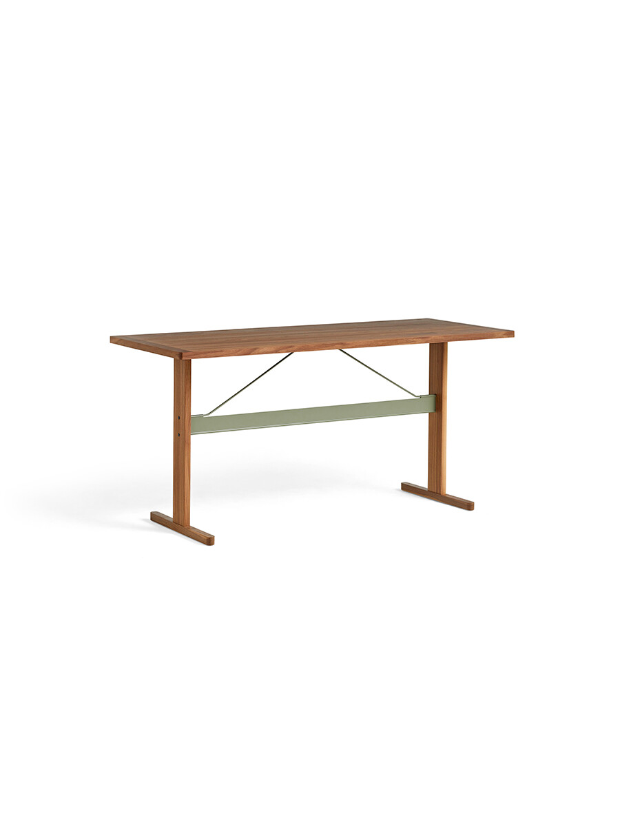 Passerelle High Table, L250 cm fra Hay (Water-based lacquered walnut, Water-based lacquered walnut, Thyme green)