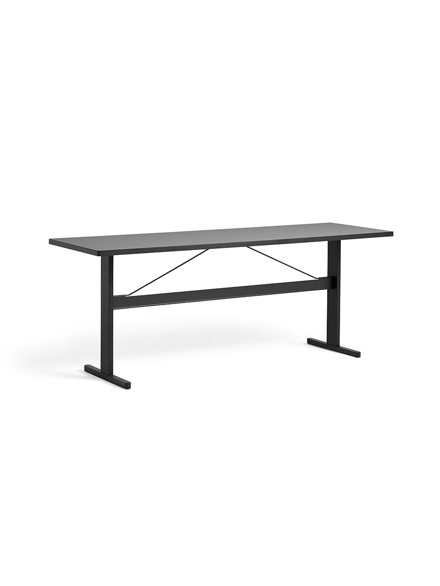 Passerelle High Table, L200 cm fra Hay (Ink black water-based lacquered oak, Ink black, Ink black water-based lacquered oak)