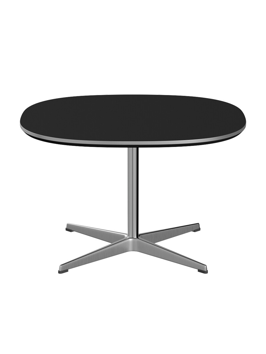 Piet Hein A202 Sofabord, 75 x 75 cm fra Fritz Hansen (Sort laminat m. alukant)