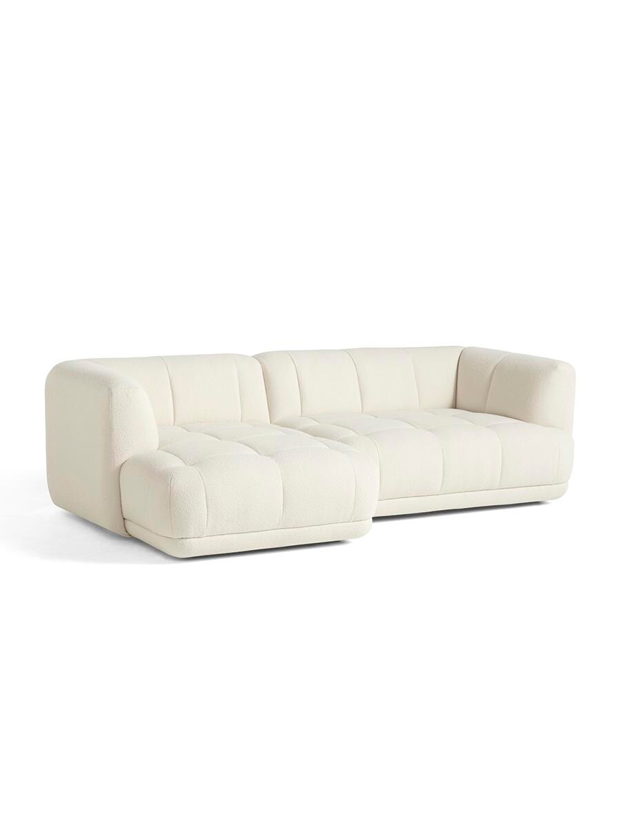 Quilton 2,5 pers. sofa, Flamiber Cream A5, venstre fra Hay