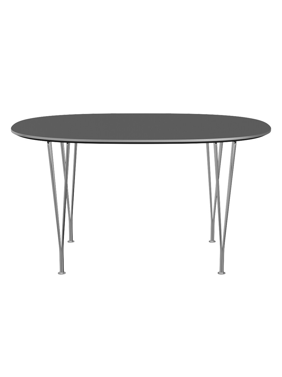 Piet Hein B611 Spisebord, 135 x 90 cm fra Fritz Hansen (Grey Bromo m. alukant (specialfarve))