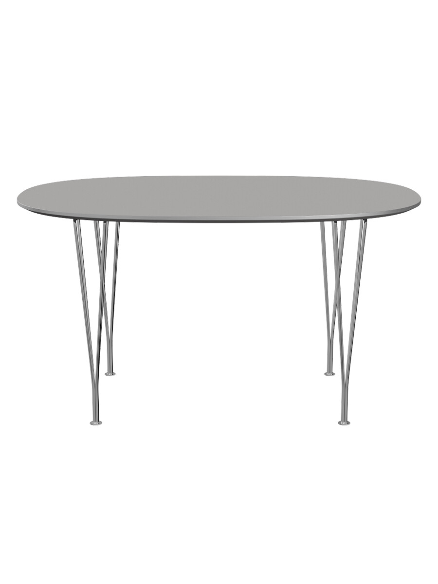 Piet Hein B611 Spisebord, 135 x 90 cm fra Fritz Hansen (Grey Efeso m. alukant (specialfarve))