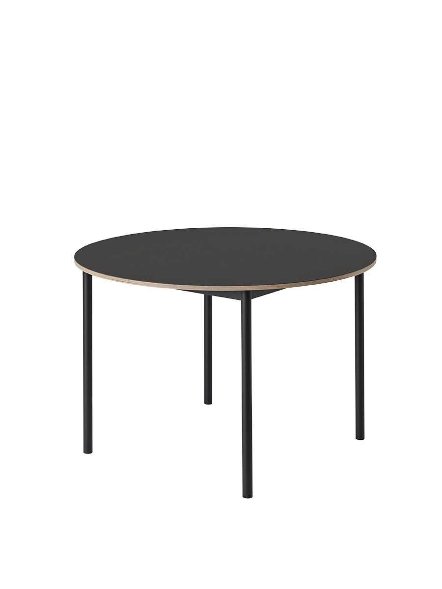 Base Round Table, Ø 110 cm fra Muuto (Black / Black)