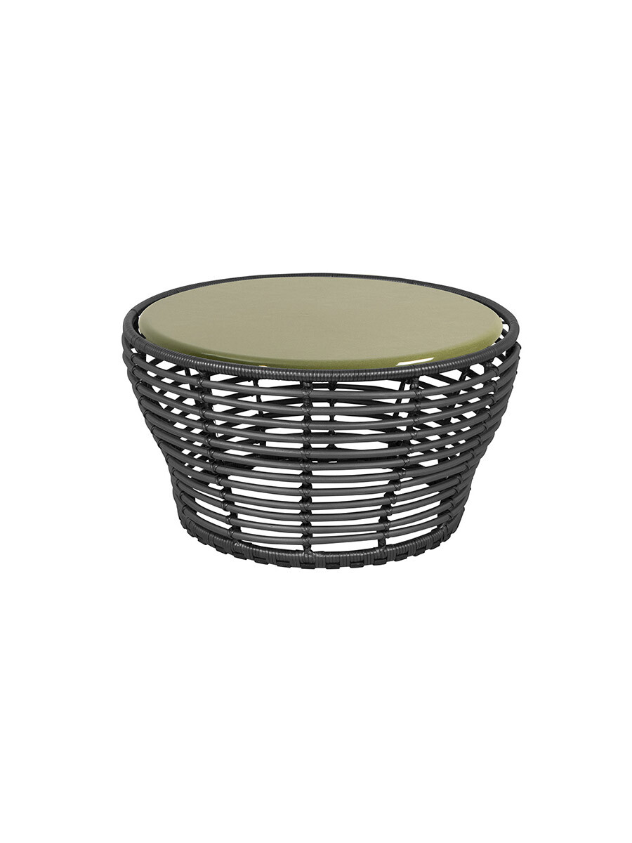 Basket Sofabord fra Cane-line (Medium - H40 x Ø75 cm, Graphite/Glazed lava green)