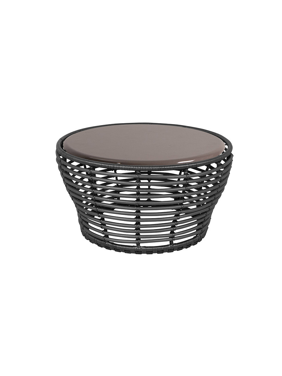 Basket Sofabord fra Cane-line (Medium - H40 x Ø75 cm, Graphite/Glazed lava taupe)