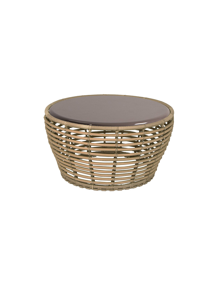 Basket Sofabord fra Cane-line (Medium - H40 x Ø75 cm, Natural/Glazed lava taupe)