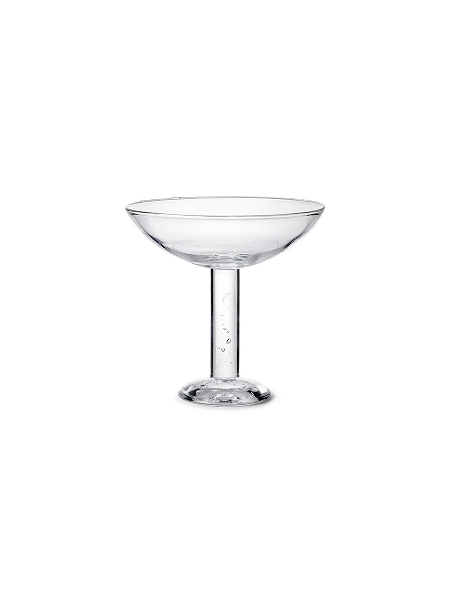 Bubble Glass Champagne Coupe, plain top fra Louise Roe