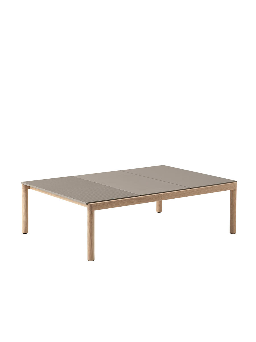 Couple Coffee Table, 120 x 84 cm fra Muuto (Taupe / Oak, Wavy)