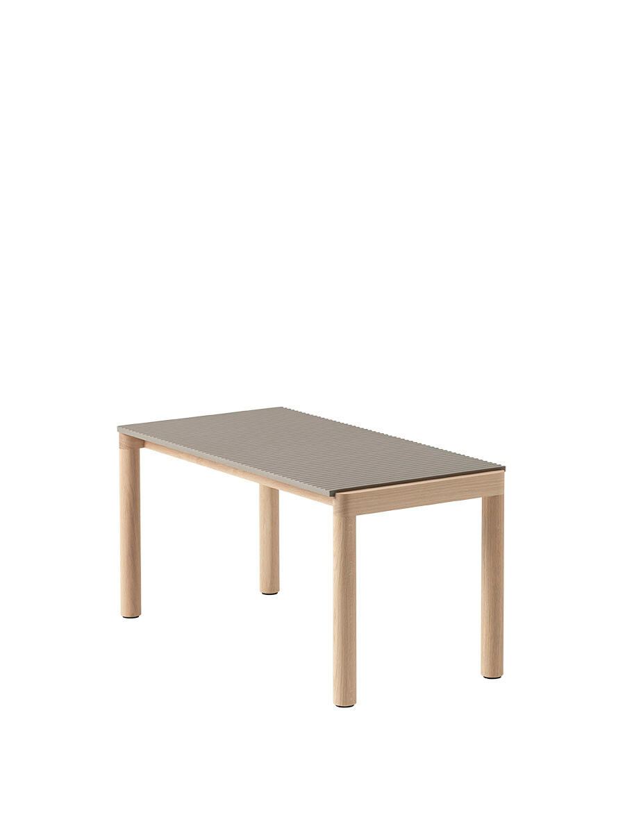 Couple Coffee Table, 40 x 84 cm fra Muuto (Taupe / Oak, Wavy)