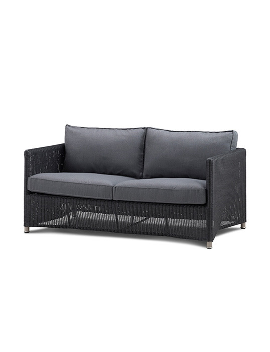 Diamond 2 pers Sofa inkl. hynde fra Cane-line (Grå Cane-line Natté hynde, Grafit)