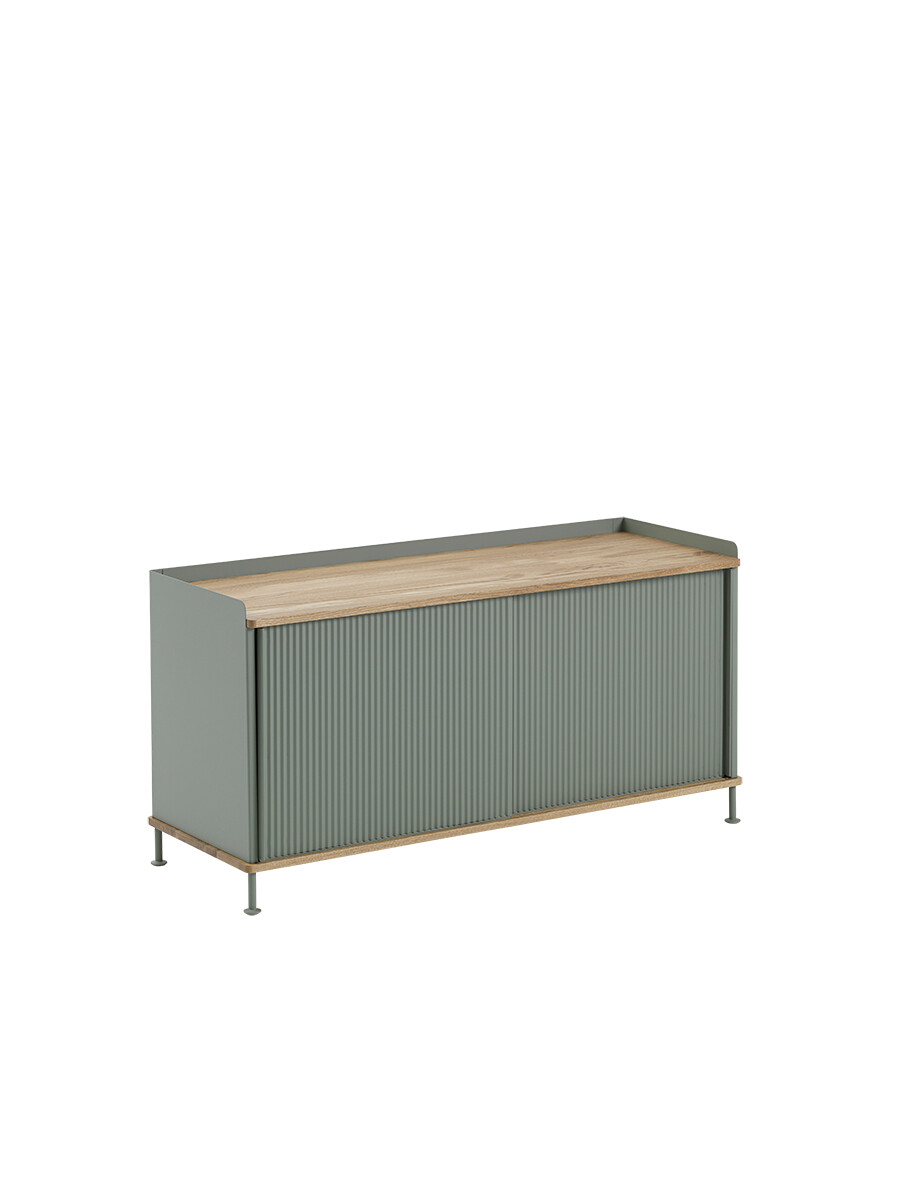 Enfold Sideboard, 124 x 45 cm fra Muuto (Dusty Green)