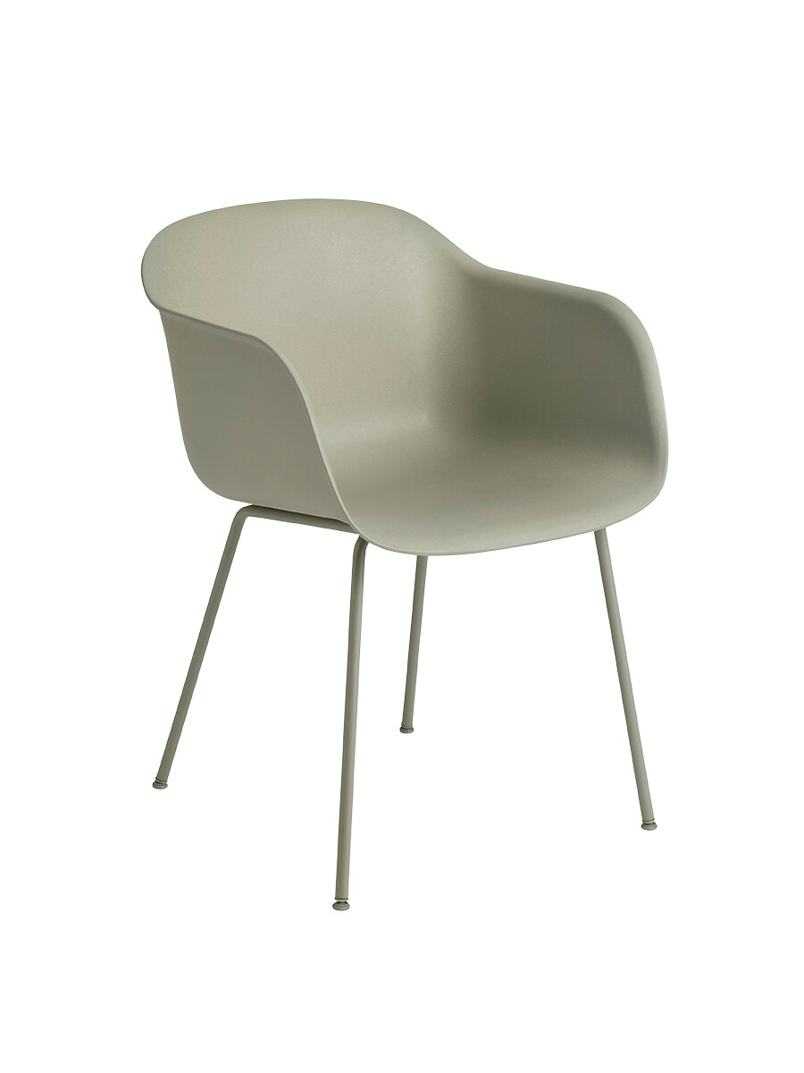 Fiber armchair Tube fra Muuto (Dusty green/ dusty green base)