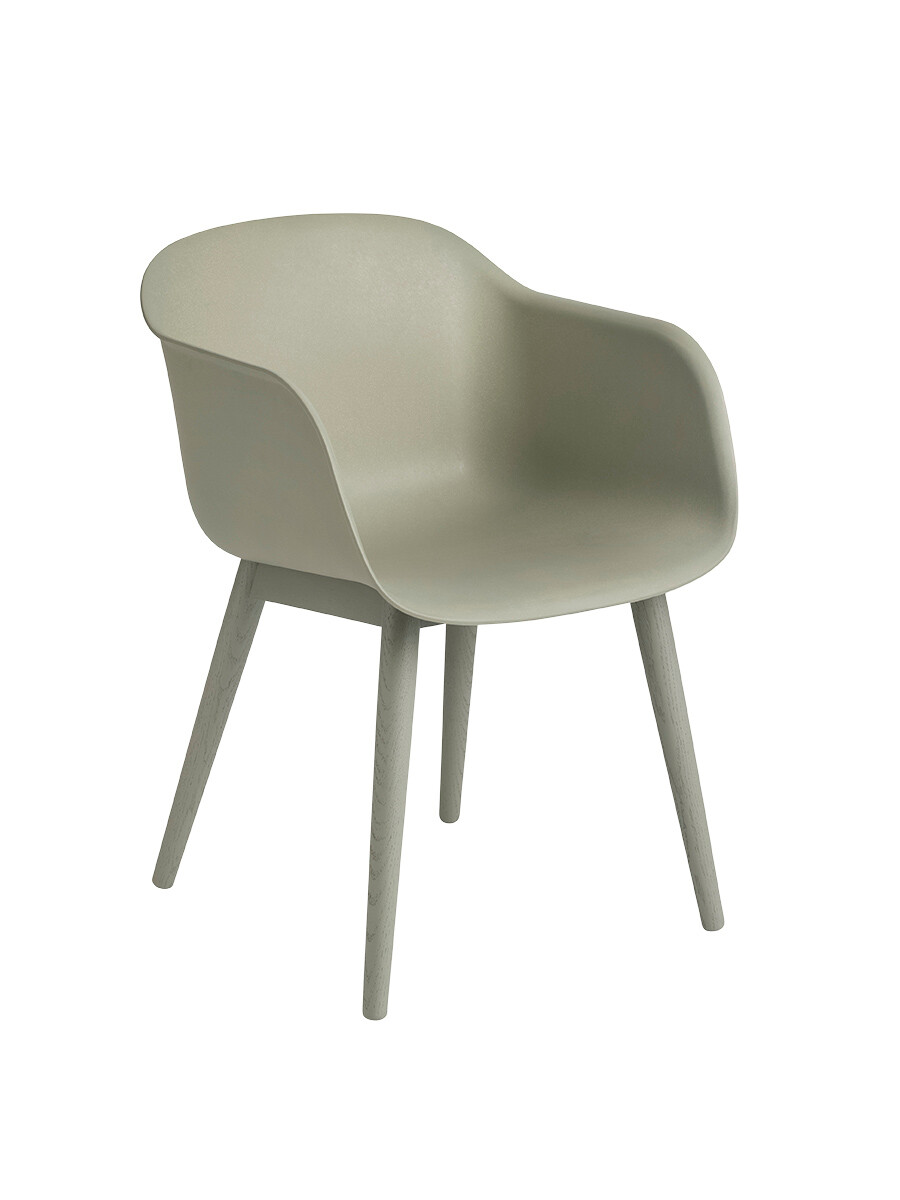 Fiber Armchair, wood fra Muuto (Dusty green/ dusty green base)