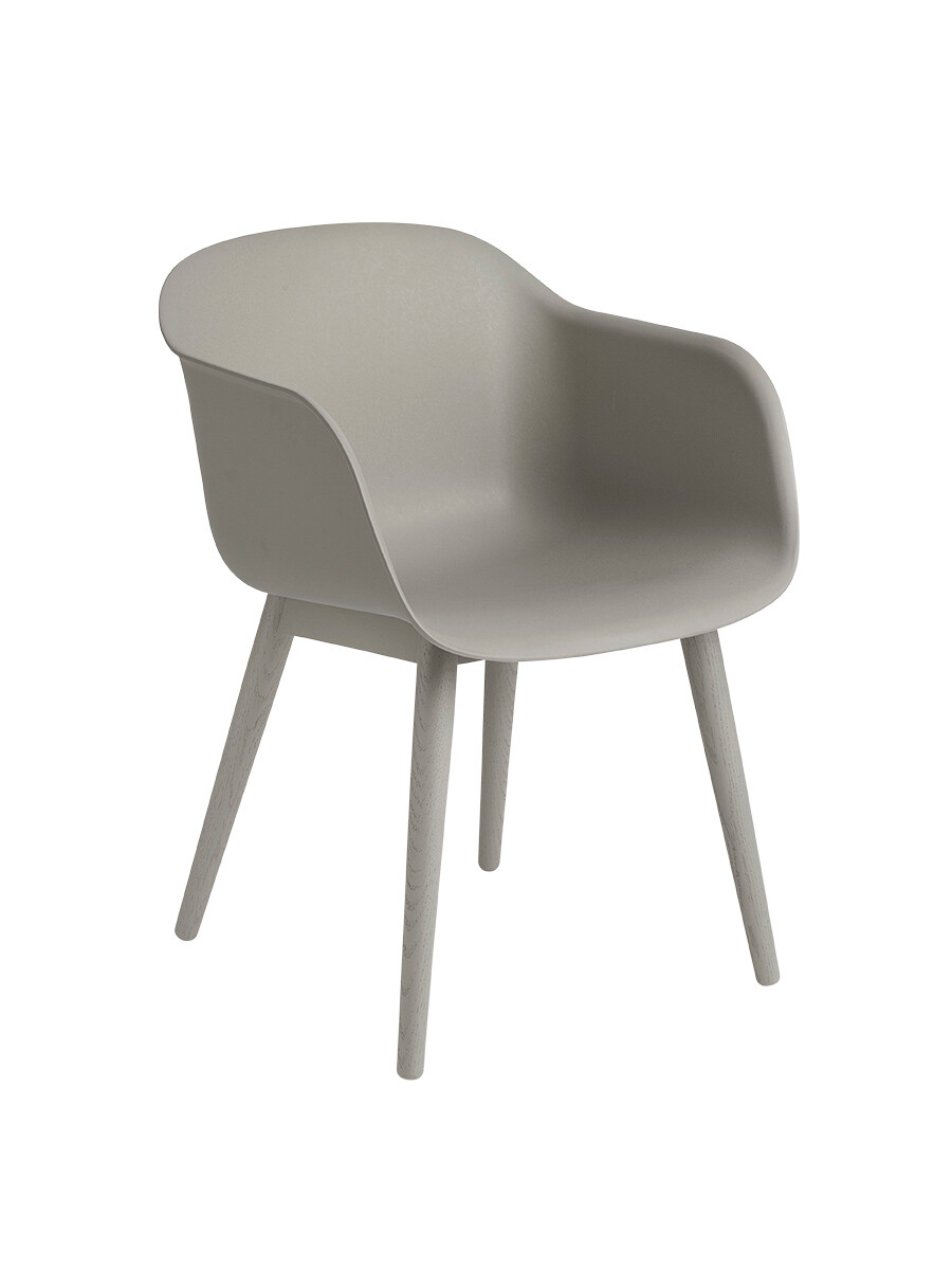 Fiber Armchair, wood fra Muuto (Grey/ grey base)