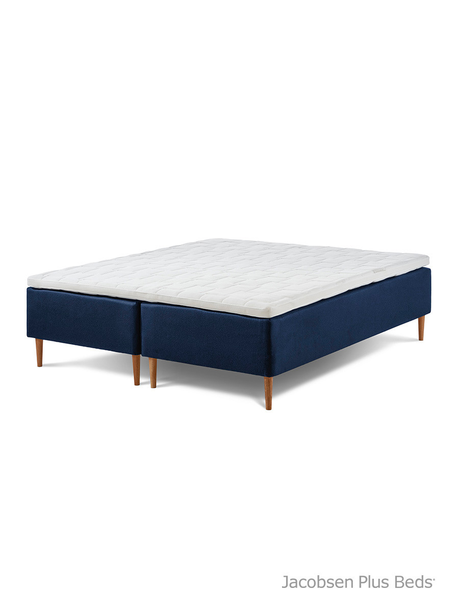 Jacobsen Plus Beds Classic Box seng, Blå (180 x 200 cm, Medium/medium)