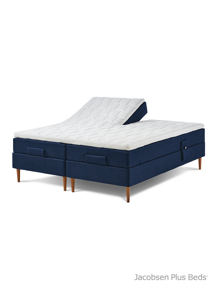 Jacobsen Plus Beds Elevationsseng Lux, Blå (180 x 200 cm, Medium/medium)