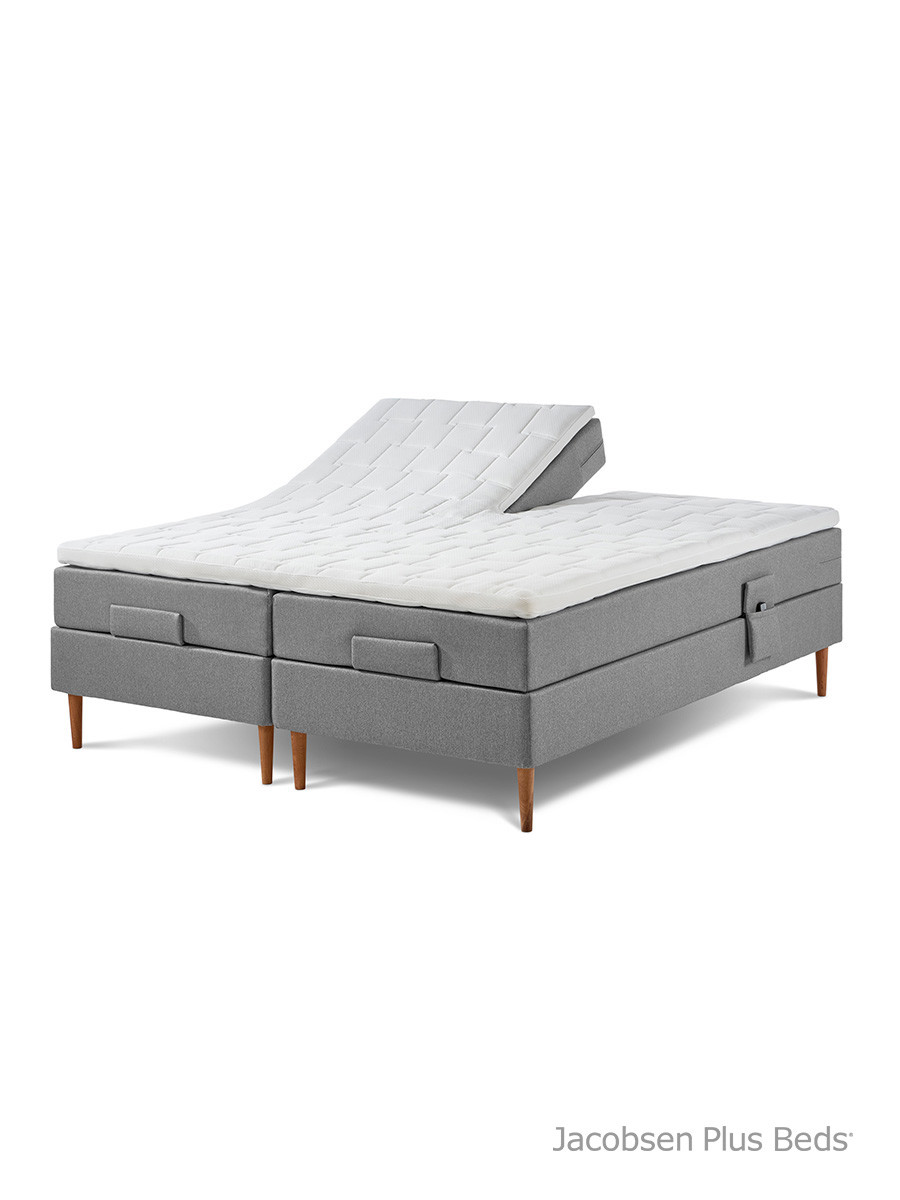 Jacobsen Plus Beds Elevationsseng Lux, Grå (180 x 200 cm, Medium/medium)