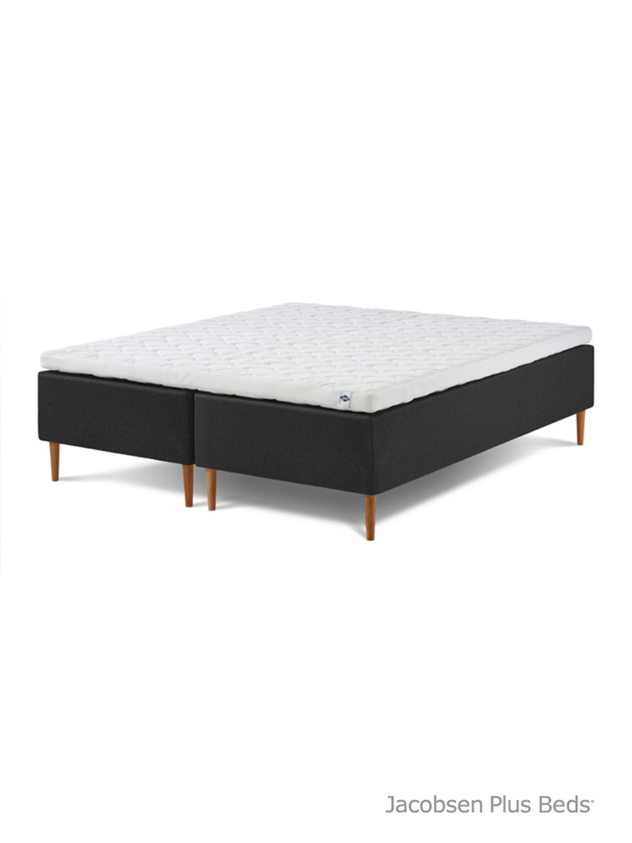 Jacobsen Plus Beds Classic Box seng, Antracit (180 x 200 cm, Fast/fast)