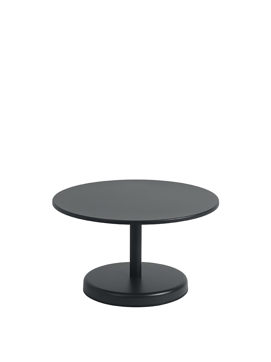 Linear Steel Coffee Table, Ø70 fra Muuto (Anthracite black)