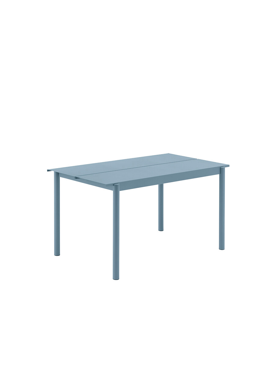 Linear Steel Table, 140x75 cm fra Muuto (Pale blue)