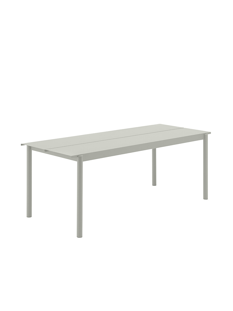 Linear Steel Table, 220x90 cm fra Muuto (Grey)