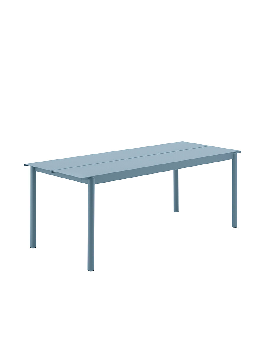 Linear Steel Table, 220x90 cm fra Muuto (Pale blue)