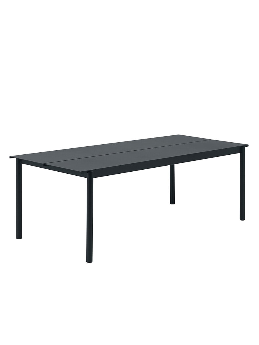 Linear Steel Table, 220x90 cm fra Muuto (Anthracite black)