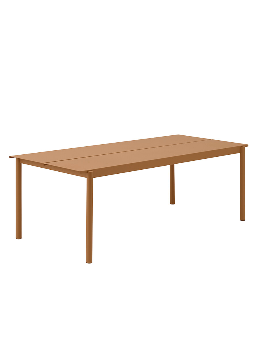 Linear Steel Table, 220x90 cm fra Muuto (Burnt orange)