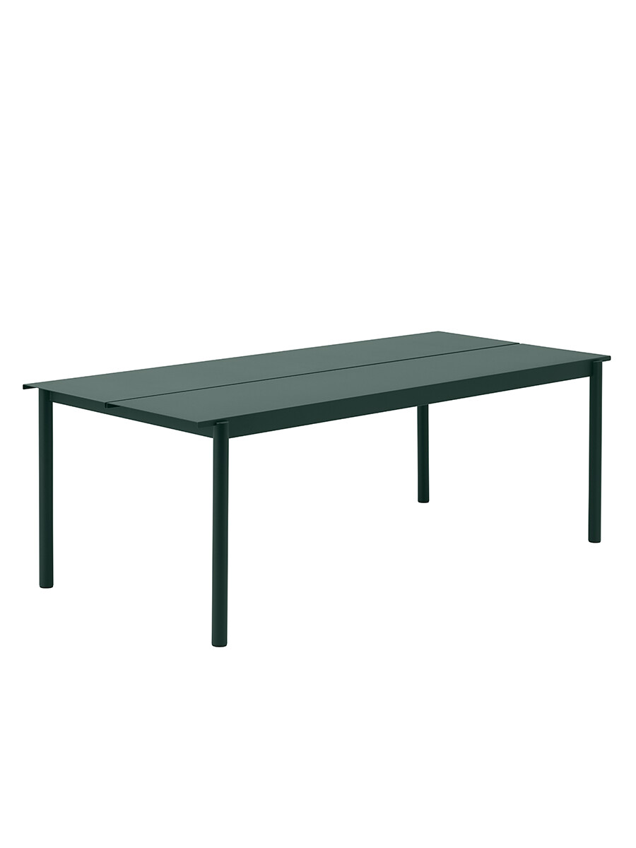 Linear Steel Table, 220x90 cm fra Muuto (Dark green)