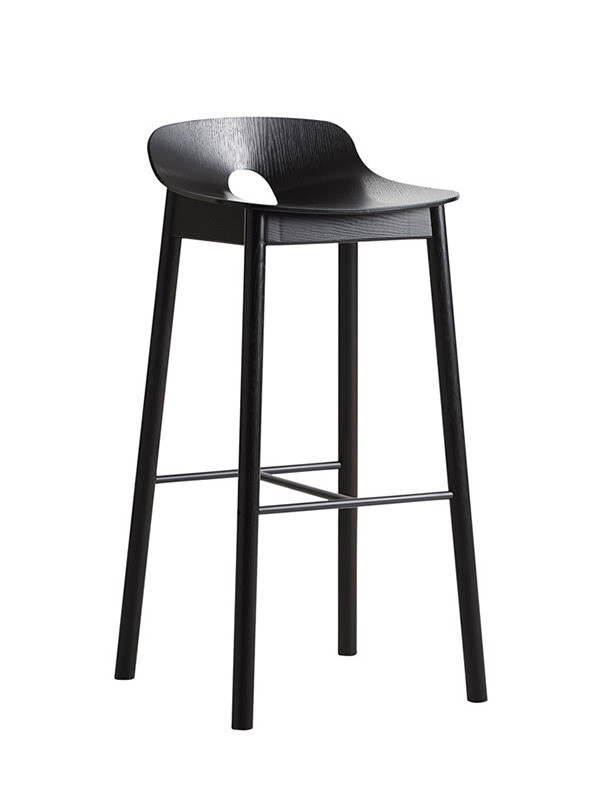 Mono Bar Stool fra Woud (Høj (sædehøjde 75 cm), Sort)