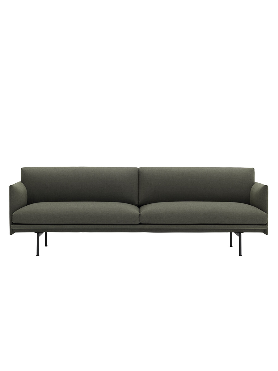 Outline 3 pers. sofa i Fiord 961 tekstil fra Muuto